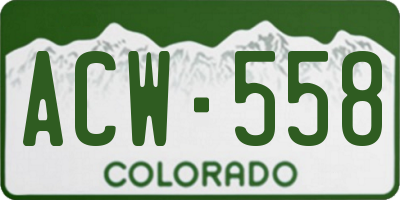 CO license plate ACW558