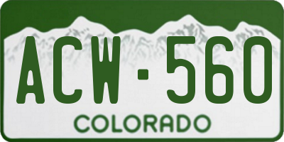 CO license plate ACW560