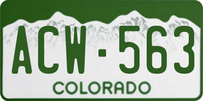 CO license plate ACW563