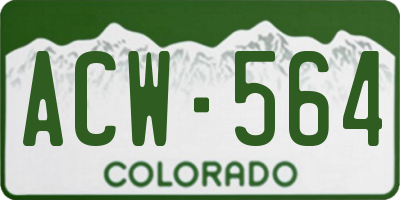 CO license plate ACW564