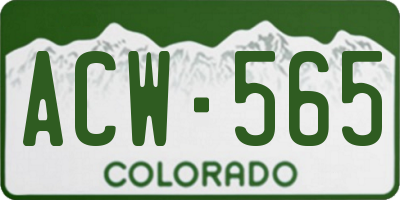 CO license plate ACW565