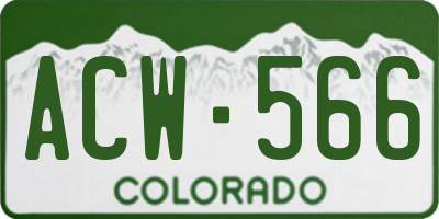CO license plate ACW566