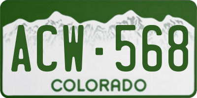 CO license plate ACW568
