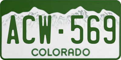 CO license plate ACW569