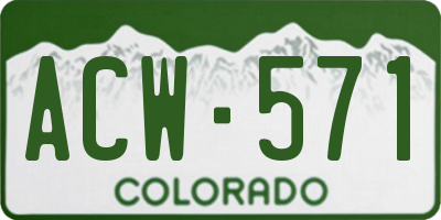 CO license plate ACW571