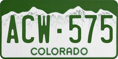 CO license plate ACW575