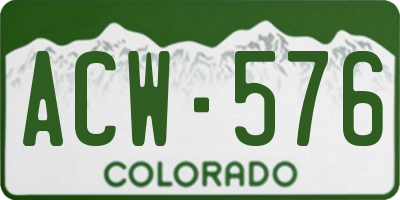 CO license plate ACW576