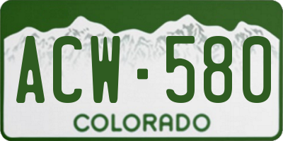 CO license plate ACW580