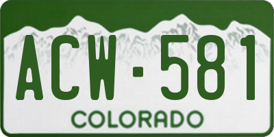 CO license plate ACW581