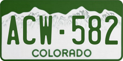 CO license plate ACW582