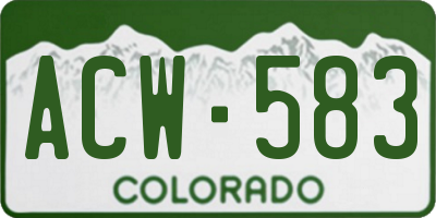 CO license plate ACW583