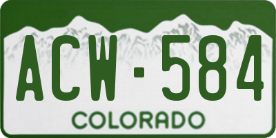 CO license plate ACW584