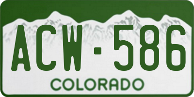 CO license plate ACW586