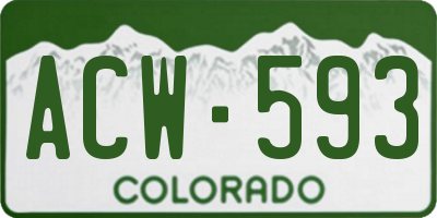 CO license plate ACW593