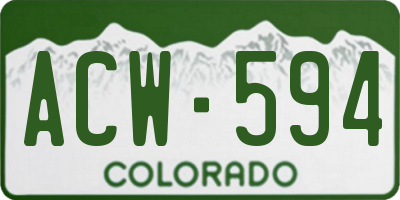 CO license plate ACW594