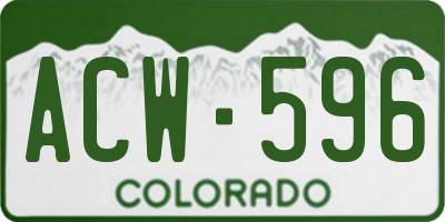 CO license plate ACW596