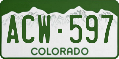 CO license plate ACW597