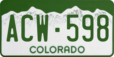 CO license plate ACW598
