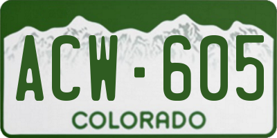 CO license plate ACW605