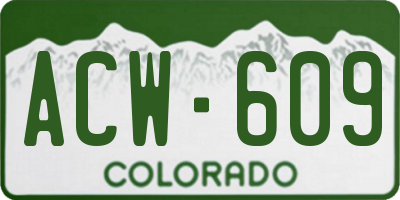 CO license plate ACW609