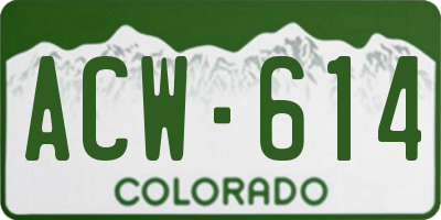 CO license plate ACW614