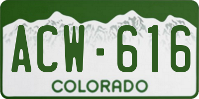 CO license plate ACW616