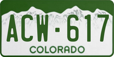 CO license plate ACW617