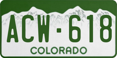 CO license plate ACW618
