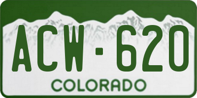 CO license plate ACW620
