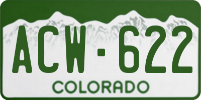 CO license plate ACW622