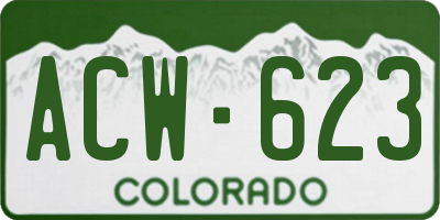 CO license plate ACW623