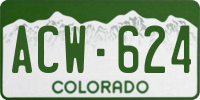 CO license plate ACW624