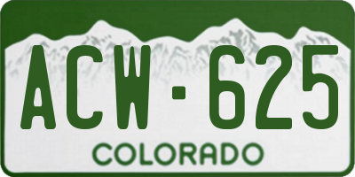 CO license plate ACW625