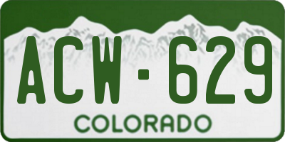 CO license plate ACW629