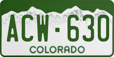 CO license plate ACW630