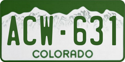 CO license plate ACW631