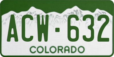 CO license plate ACW632