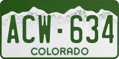 CO license plate ACW634