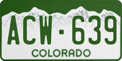 CO license plate ACW639