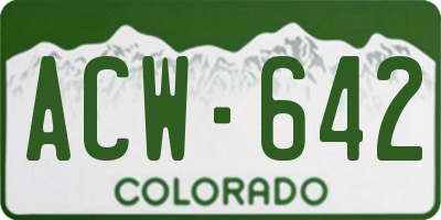 CO license plate ACW642