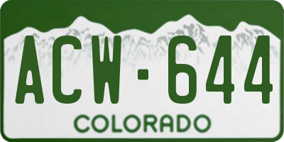 CO license plate ACW644