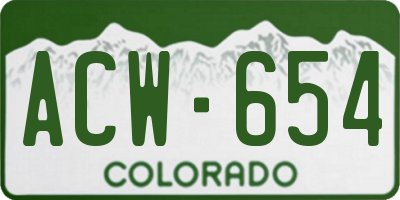 CO license plate ACW654
