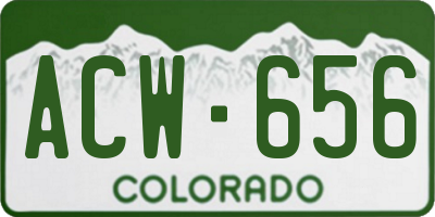 CO license plate ACW656