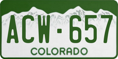 CO license plate ACW657