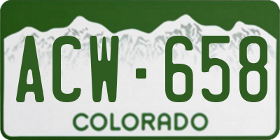 CO license plate ACW658