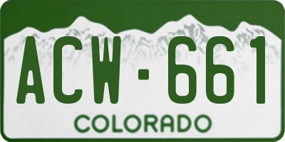CO license plate ACW661