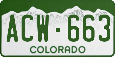 CO license plate ACW663
