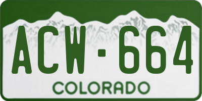 CO license plate ACW664