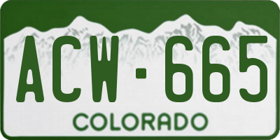 CO license plate ACW665
