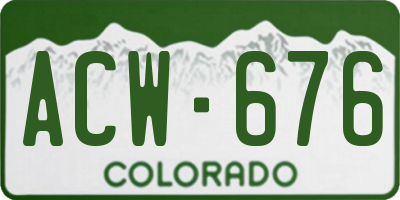CO license plate ACW676